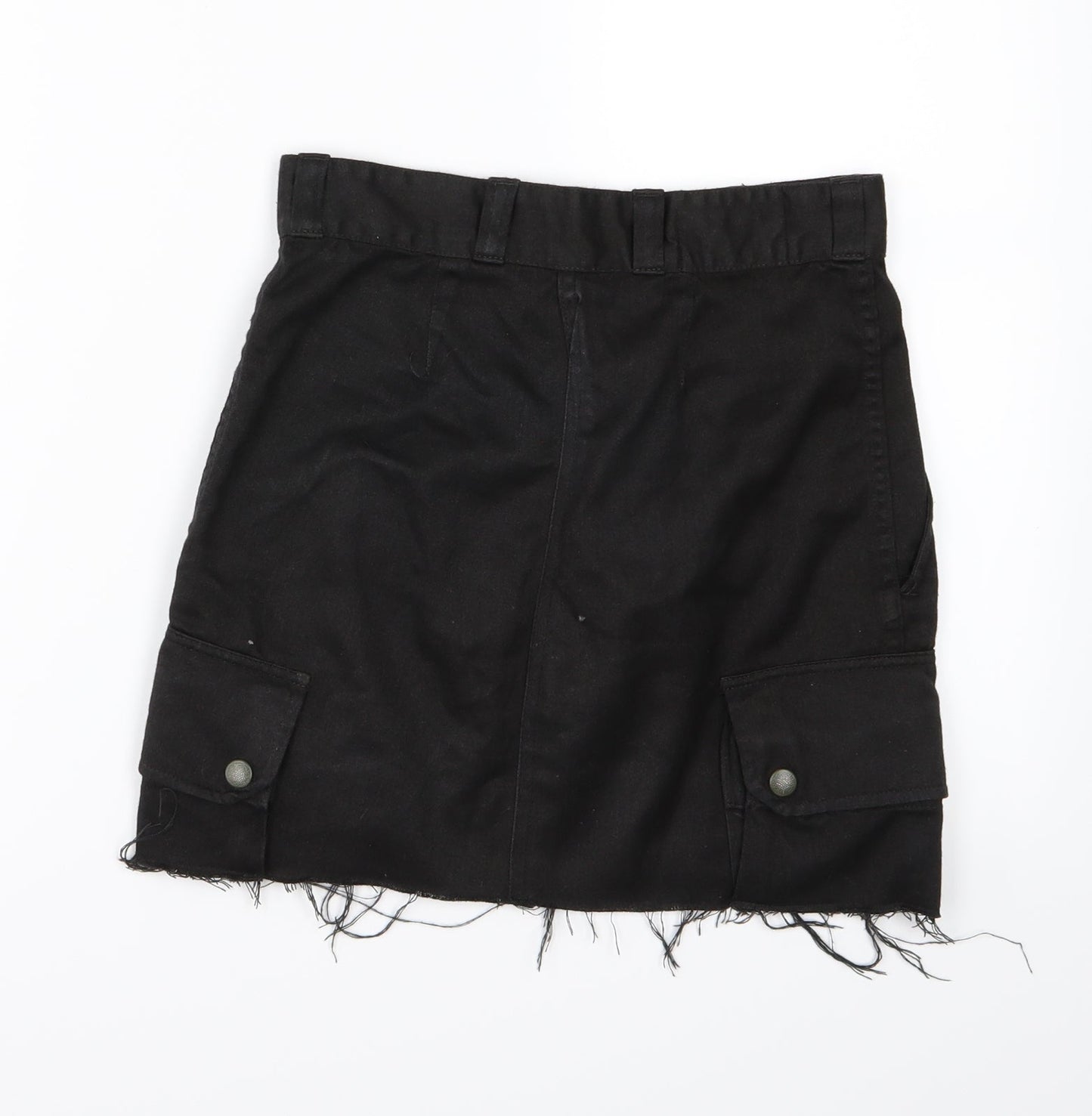 Preworn Womens Black  Denim A-Line Skirt Size 26 in
