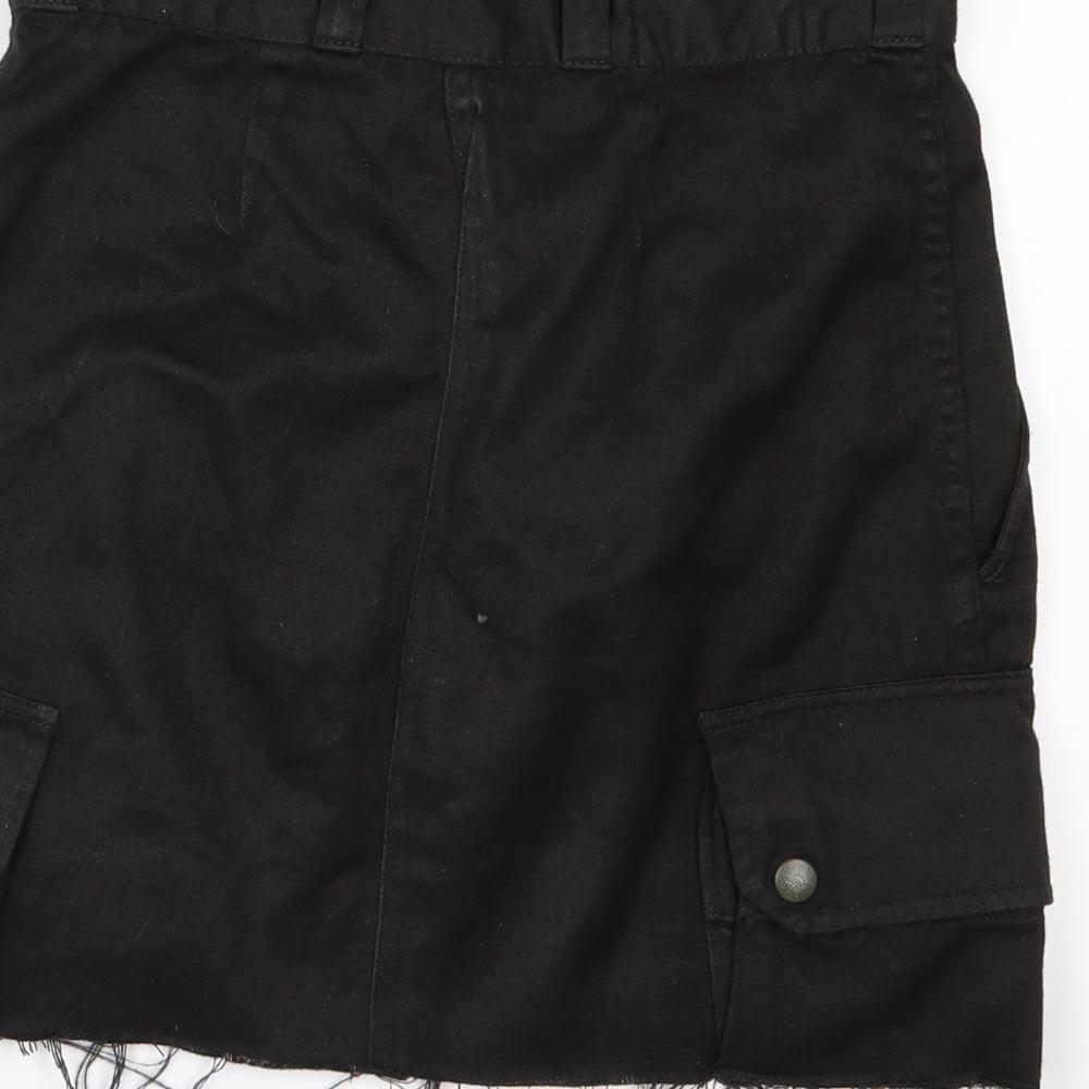 Preworn Womens Black  Denim A-Line Skirt Size 26 in