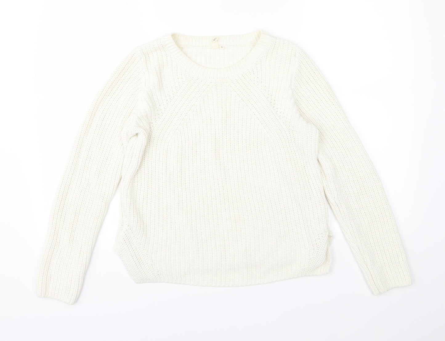 QS Womens Ivory  Knit Pullover Jumper Size S