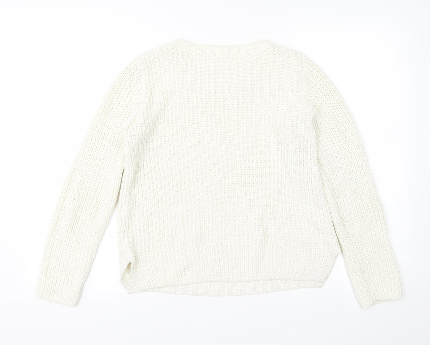 QS Womens Ivory  Knit Pullover Jumper Size S