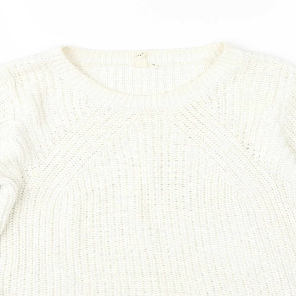 QS Womens Ivory  Knit Pullover Jumper Size S