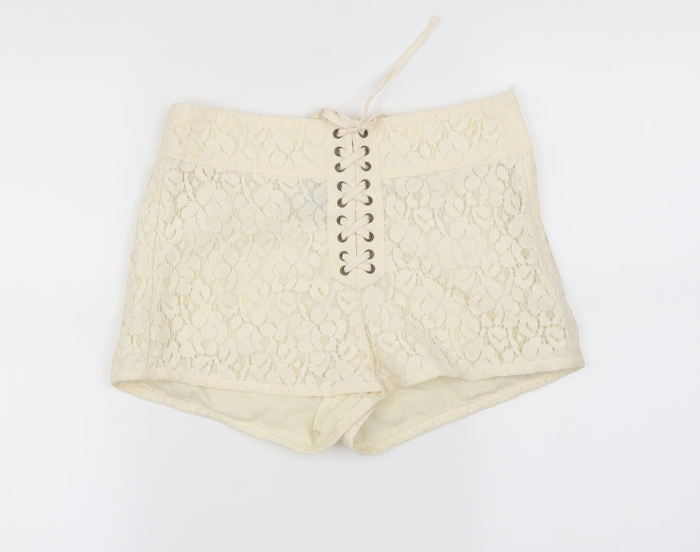 H&M Womens Ivory   Hot Pants Shorts Size 8