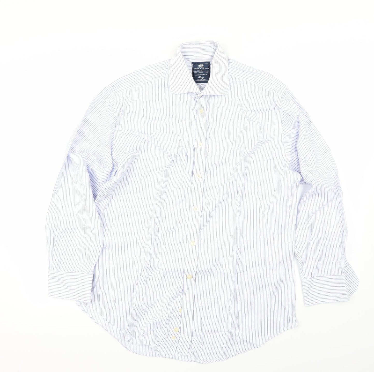 Hawes & Curtis Mens Blue Striped   Button-Up Size 34
