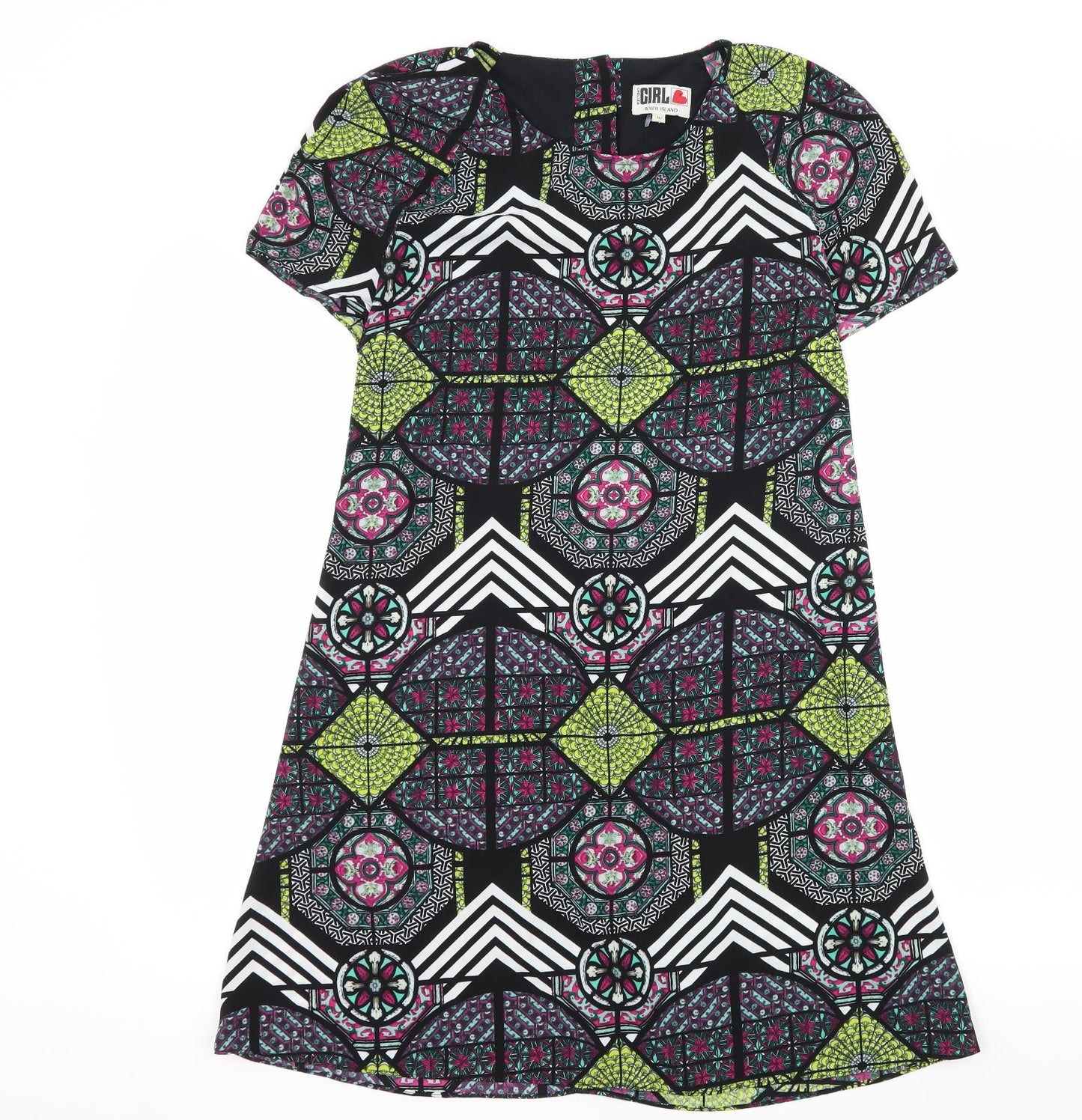 River Island Womens Black Geometric  Sheath  Size 10