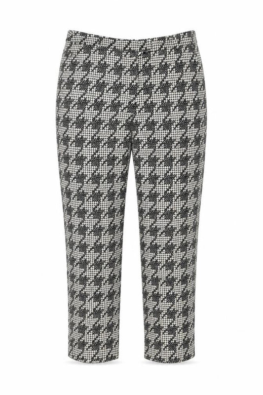 Topshop Womens Ivory Houndstooth  Cropped Trousers Size 10 L23 in