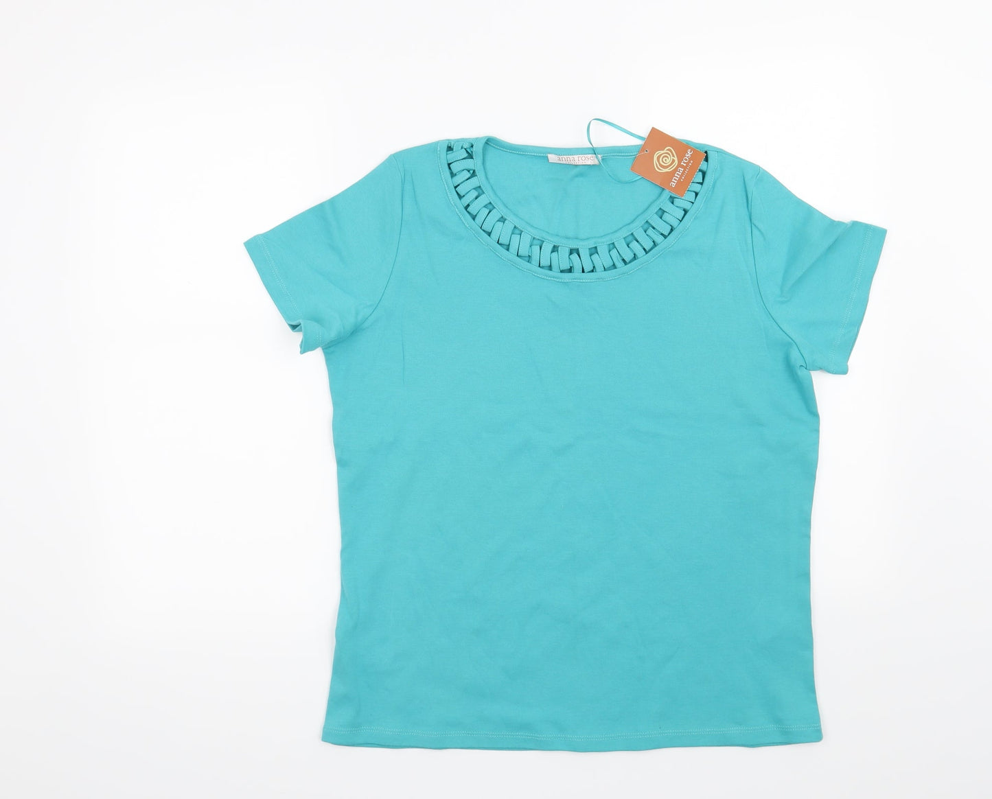 Anna Rose Womens Green   Basic T-Shirt Size L