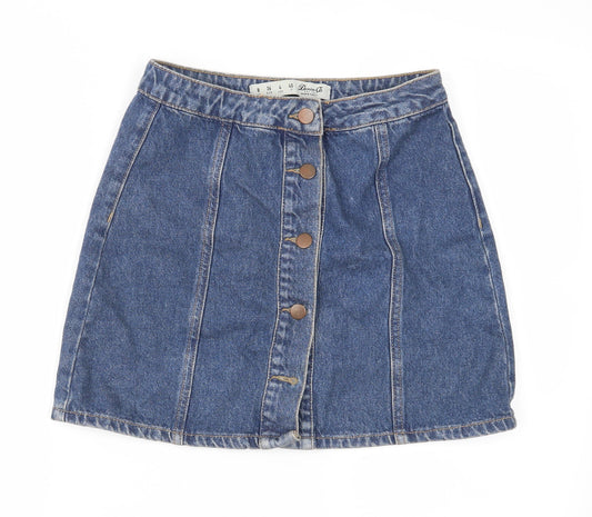 Denim & Co. Womens Blue  Denim A-Line Set Size 8