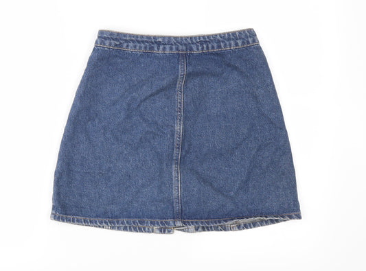 Denim & Co. Womens Blue  Denim A-Line Set Size 8