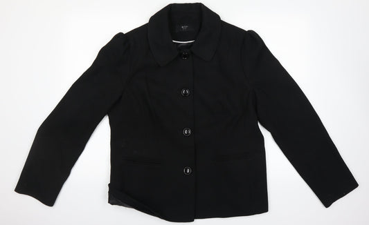 Preworn Womens Black   Overcoat Blazer Size 12