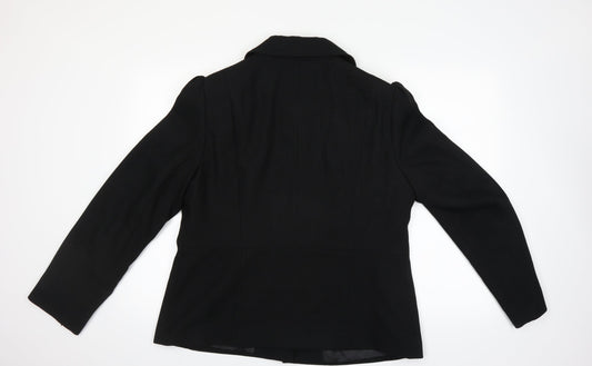 Preworn Womens Black   Overcoat Blazer Size 12