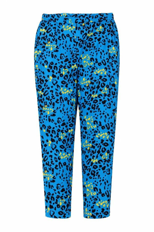 Papaya Womens Blue Animal Print  Trousers  Size 10 L27 in