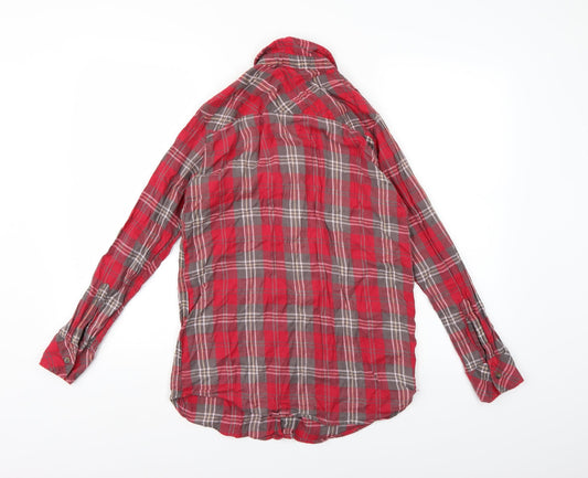 Topshop Womens Pink Check  Basic Button-Up Size 8