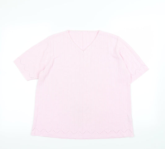 Preworn Womens Pink   Basic T-Shirt Size 14