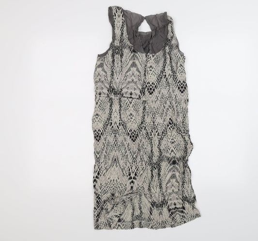 in wear Womens Beige Animal Print Chiffon Tank Dress  Size 10