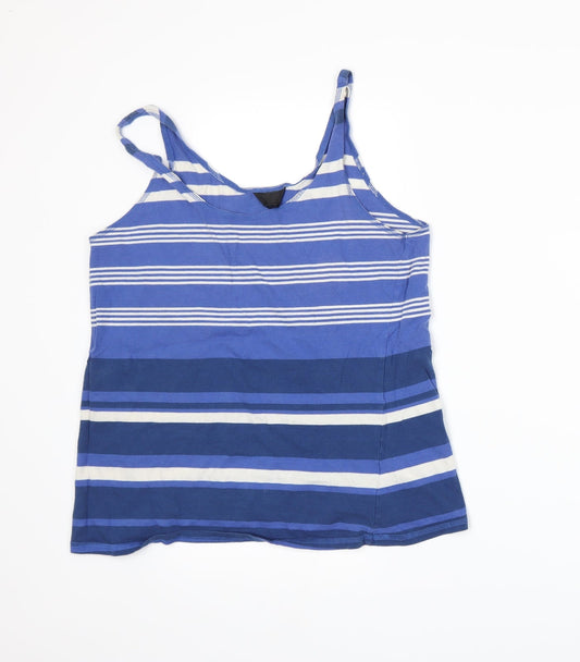 Topshop Womens Blue Striped  Basic Tank Size 8