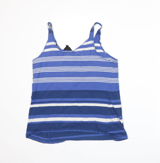 Topshop Womens Blue Striped  Basic Tank Size 8