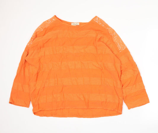 Penella Womens Orange   Basic T-Shirt Size S