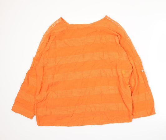 Penella Womens Orange   Basic T-Shirt Size S