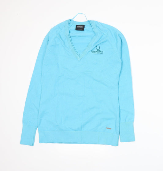 Galvin Green Womens Blue  Knit Pullover Jumper Size S
