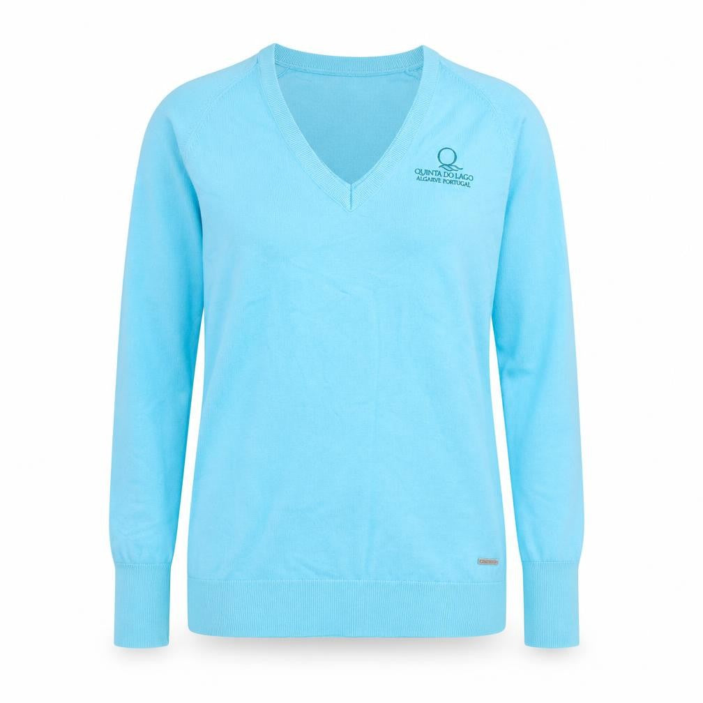 Womens UK S Regular Galvin Green Blue Pullover Tight-Knit