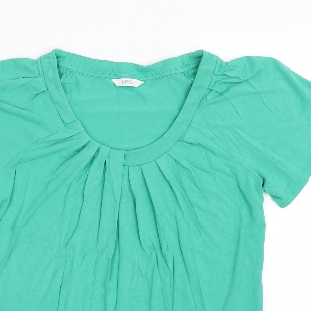 Marks and Spencer Womens Green   Basic T-Shirt Size 8