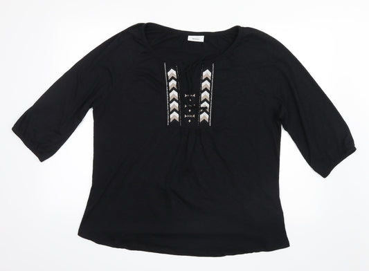 Yessica Womens Black   Basic Blouse Size XL