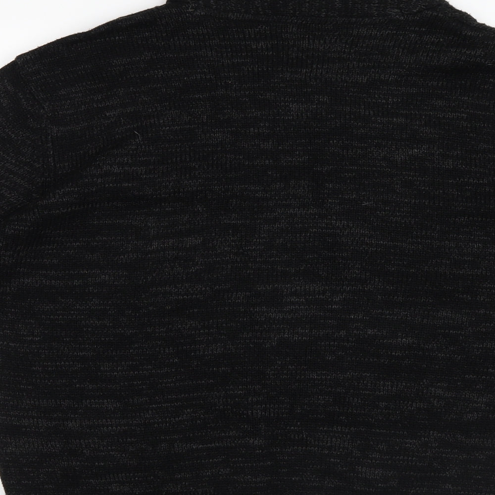 Peacocks Mens Black  Knit Jacket Coatigan Size L
