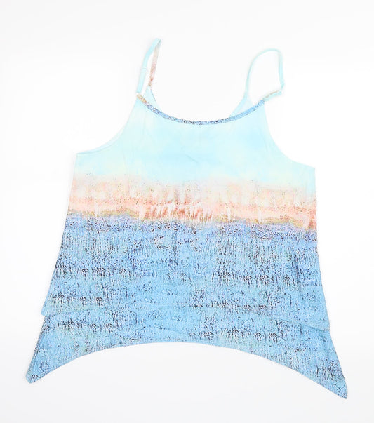 Sheilay Womens Blue Geometric  Camisole Tank Size 6  - Layered
