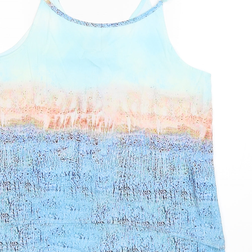 Sheilay Womens Blue Geometric  Camisole Tank Size 6  - Layered