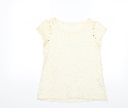 Zara Womens Ivory   Basic T-Shirt Size M