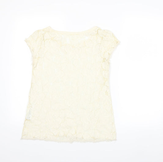 Zara Womens Ivory   Basic T-Shirt Size M