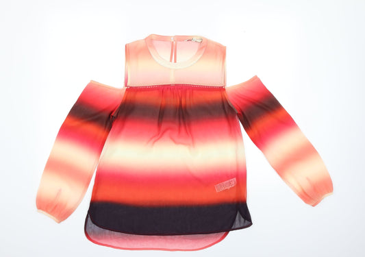 NEXT Womens Red Striped  Basic Blouse Size 12