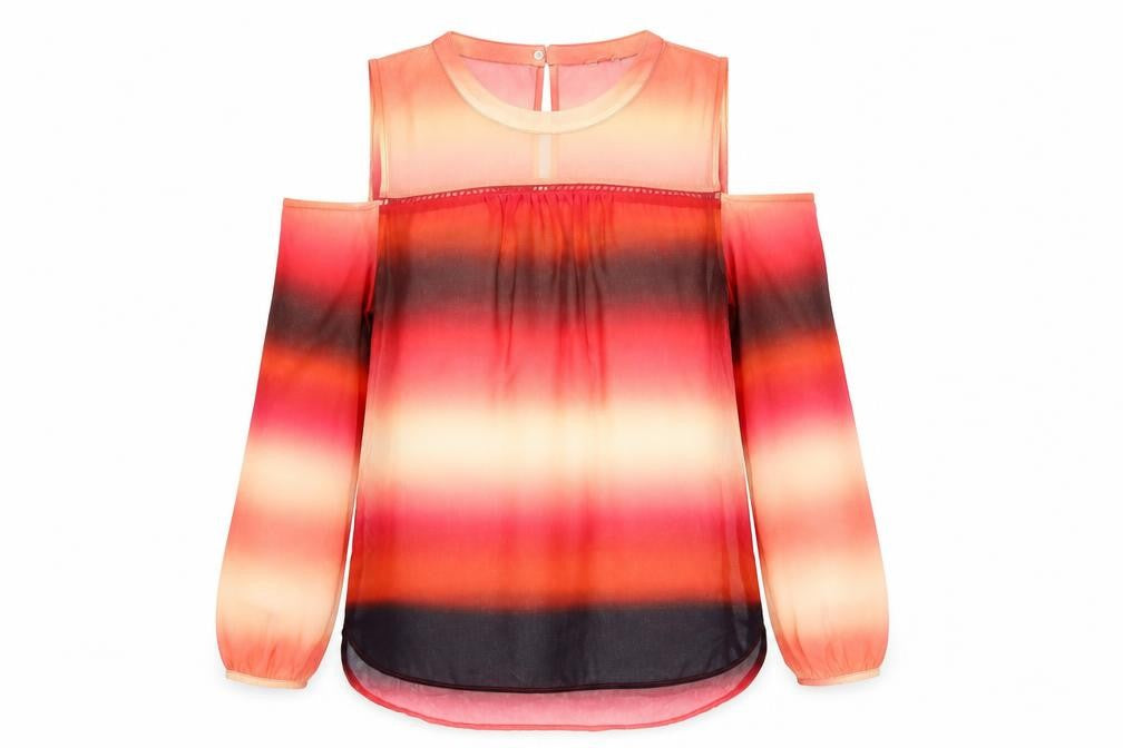 Next Womens Red Striped  Basic Blouse Size 12