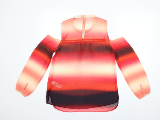 NEXT Womens Red Striped  Basic Blouse Size 12