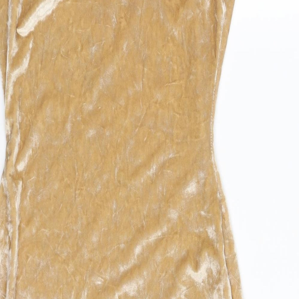 Missguided Womens Yellow   Fit & Flare  Size 8