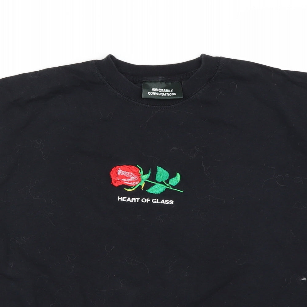 Preworn Womens Black   Cropped T-Shirt Size S