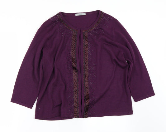 Marks and Spencer Womens Purple   Cardigan Jumper Size 10