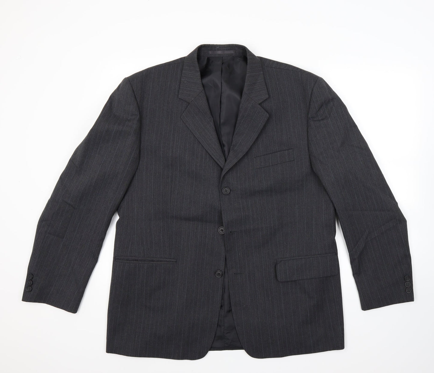 Armando Mens Grey Striped  Jacket Blazer Size 42
