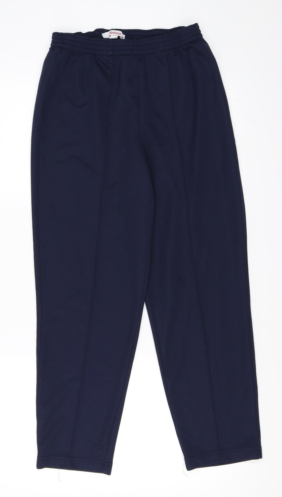 Additional front view of Slimma women’s blue trousers, size UK 10, 24-inch leg