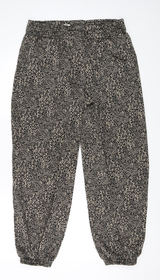 Villa Womens Beige Animal Print  Jogger Trousers Size M L26 in