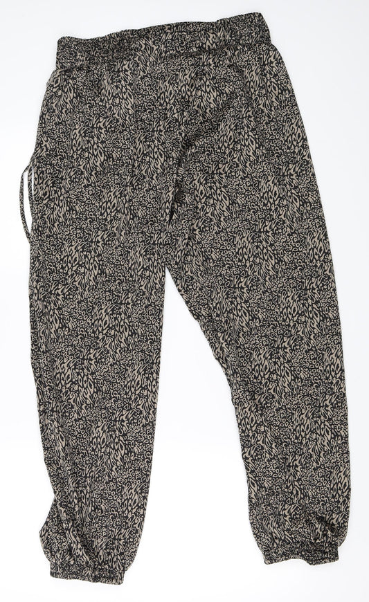 Villa Womens Beige Animal Print  Jogger Trousers Size M L26 in