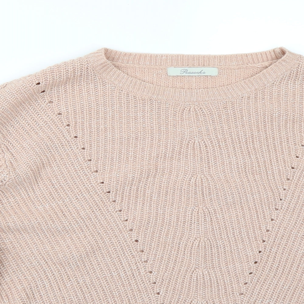 Peacocks Womens Pink   Pullover Jumper Size L
