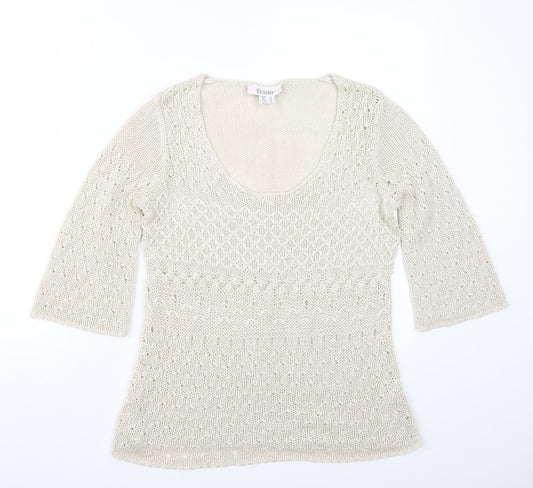 Tesini Womens Beige   Pullover Jumper Size 14