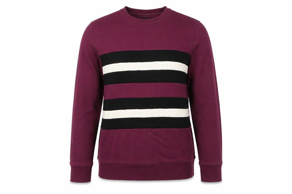 Front view of H&M women’s purple striped jumper, size XS