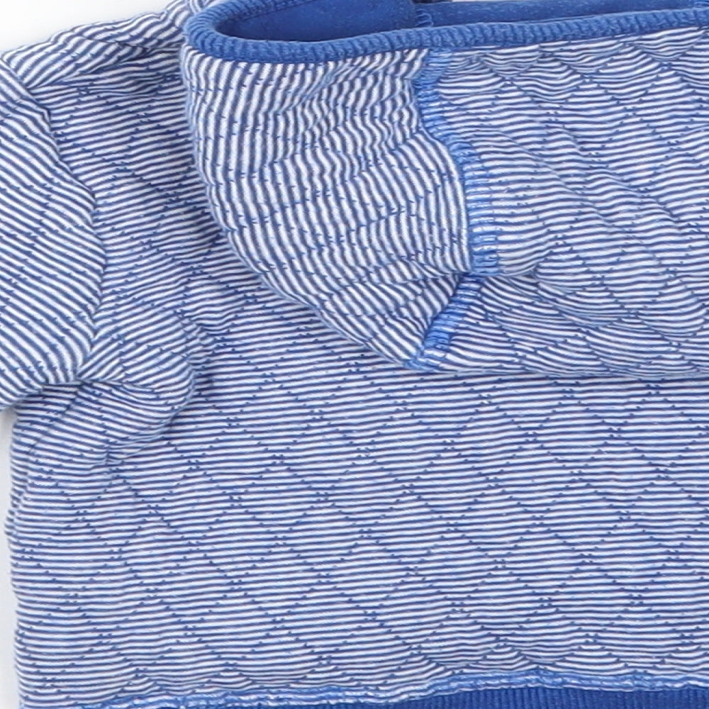 Brand and care label for Mini Club Baby Blue Jacket Coat, size 6-9, Months