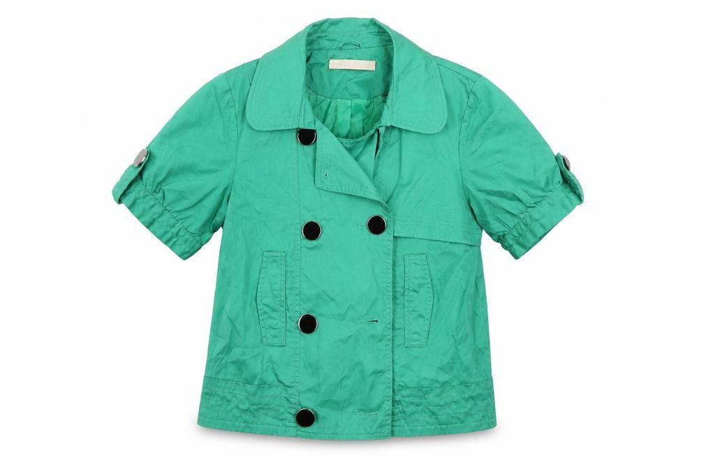Front view of Vero Moda women’s green jacket coat, size L