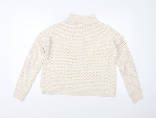 QED London Womens Ivory  Knit Pullover Jumper Size S