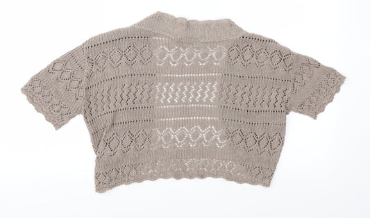 Whisper Womens Brown  Knit Shrug Jumper Size M