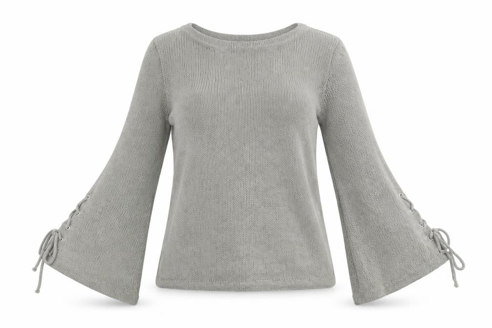 Front view of Preworn women’s grey jumper, size S