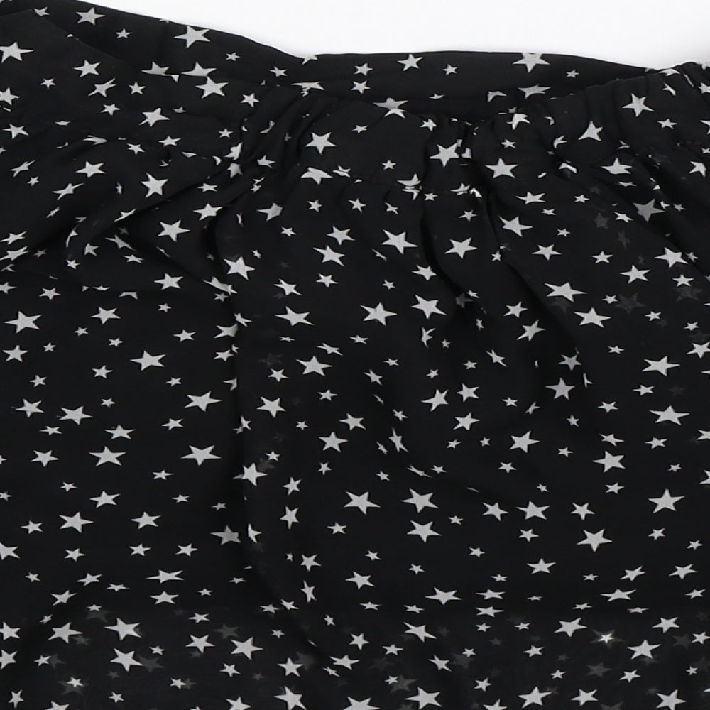 Candy Couture Womens Black Geometric  Mini Skirt Size 26 in